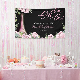 French Floral Oh la la Brautparty Banner