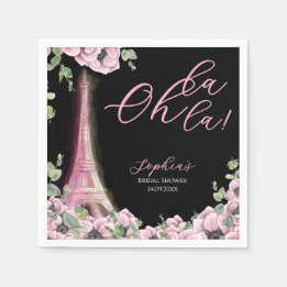 French Floral Oh la la Bridal Shower Paper Napkin Serviette