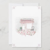 French Floral Paris Cafe Bridal Dusche Einladung (Rückseite)