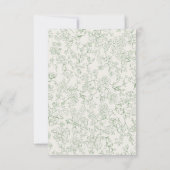 French Floral Sage Green Ivory Bridal Shower Einladung (Rückseite)