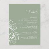 French Floral Sage Green Wedding Details  Begleitkarte (Vorderseite)
