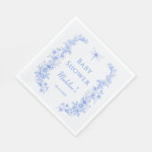 French Floral Something Blue Dragonfly Babydusche Serviette (Ecke)