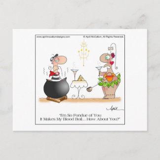FRENCH FONDUE Cartoon Postkarte