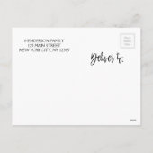 French French Script Foto Card Feiertagspostkarte (Rückseite)