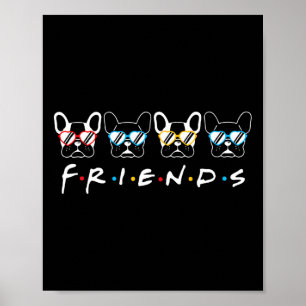 French Friends Bulldog Lover Gift Poster