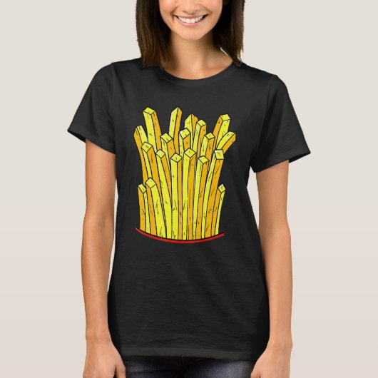 French Fries Costume Fast Food Französisch Fry T-Shirt (Vorderseite)