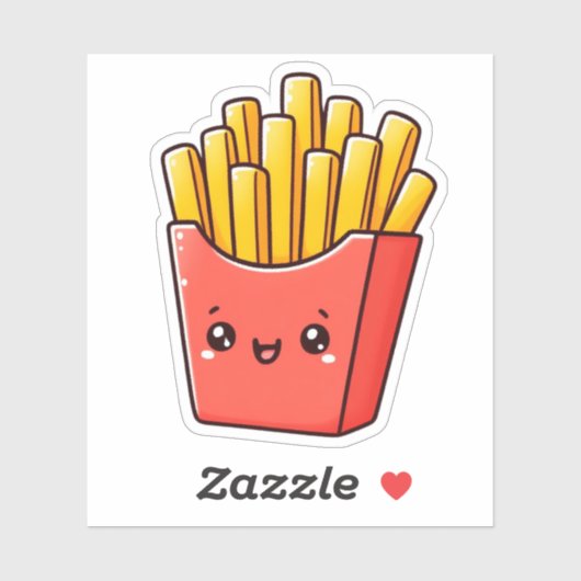 French Fries Custom-Cut Vinyl Stickers Aufkleber (Blatt)