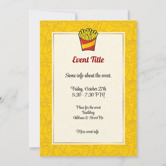 French Fries Einladung (Rückseite)
