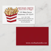 French Fries Fast Food Feinschmecker Fry Restauran Visitenkarte (Vorne/Hinten)