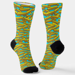 French Fries Food Gemustert Socken