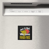 French Fries Funny Girl Magnet (In Situ (Geschirrspüler))