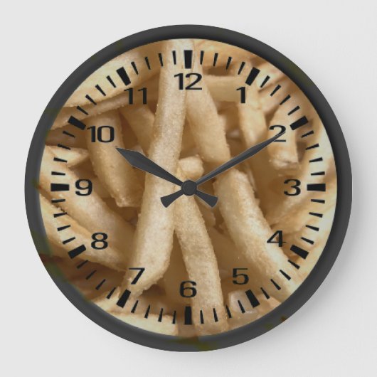 French Fries Große Wanduhr (Vorderseite)