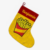 French Fries Großer Weihnachtsstrumpf (Vorderansicht (hängend))