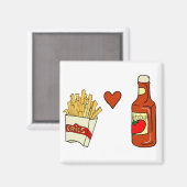 French Fries Liebe Ketchup Magnet (Vorderseite/Rückseite)