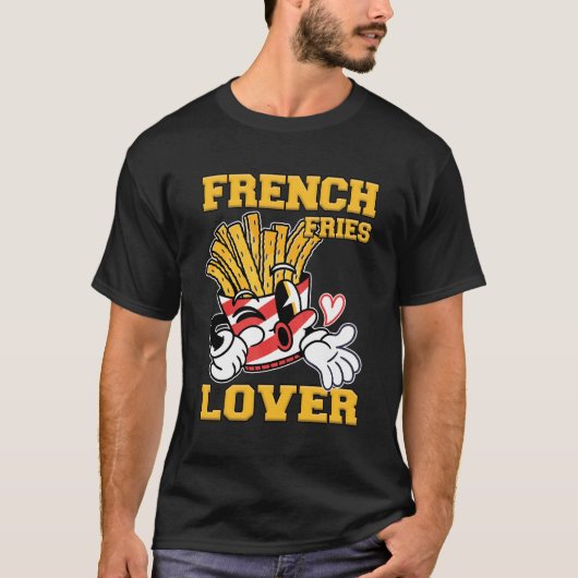 French Fries Lover Men Black T-Shirt (Vorderseite)