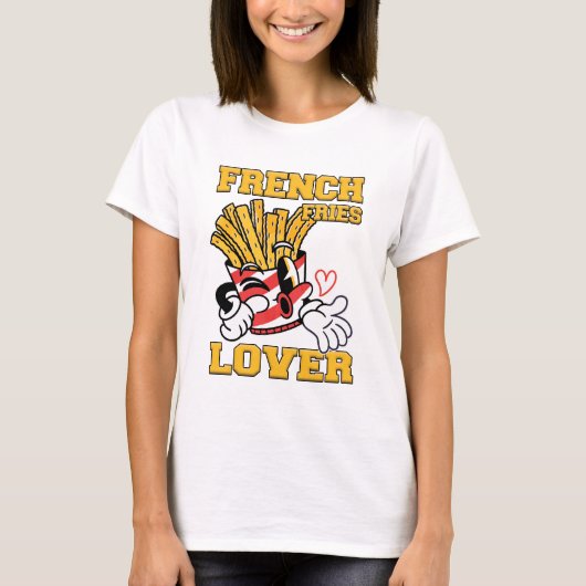 French Fries Lover Women White T-Shirt (Vorderseite)