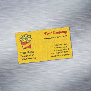 French Fries Magnetic Business Card Magnetische Visitenkarte