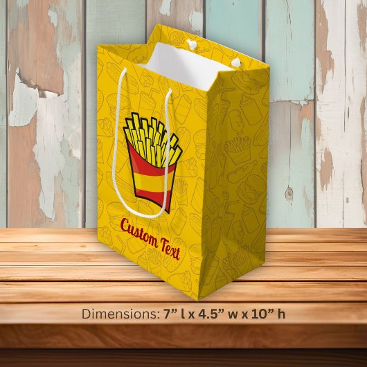 French Fries Medium Gift Bag Mittlere Geschenktüte