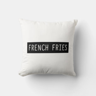 French Fries Old Schreibwriter Letters Kissen
