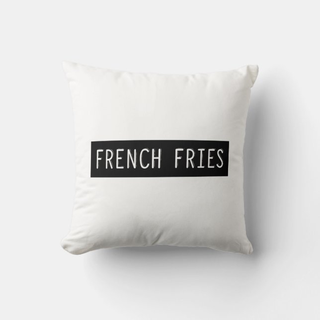 French Fries Old Schreibwriter Letters Kissen (Vorderseite)