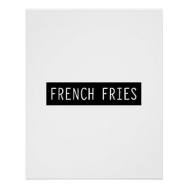 French Fries Old Schreibwriter Letters Poster