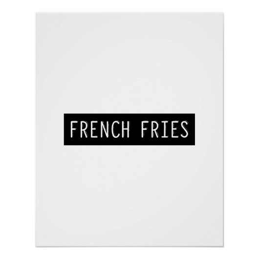 French Fries Old Schreibwriter Letters Poster (Vorderseite)