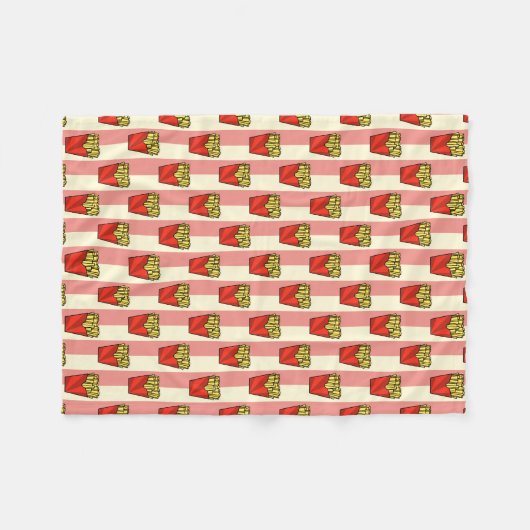 French Fries Pattern Fleecedecke (Vorderseite (Horizontal))