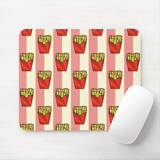 French Fries Pattern Mousepad (Mit Mouse)