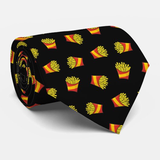 French Fries Pattern Necktie Krawatte (Gerollt)
