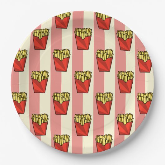 French Fries Pattern Pappteller (Vorderseite)