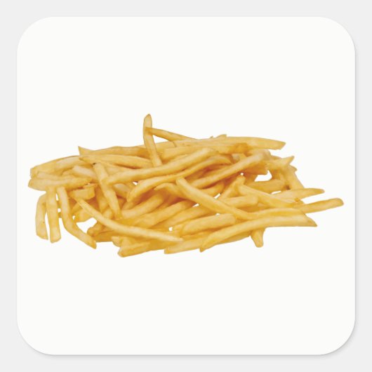 French Fries Quadratischer Aufkleber (Vorderseite)