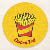 French Fries Round Paper Untersetzer (Vorderseite)