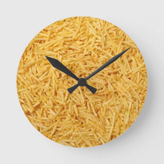 French Fries Runde Wanduhr (Vorderseite)