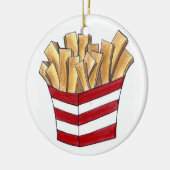 French Fries Small Fry Chips Fast Food Feinschmeck Keramik Ornament (Links)