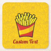 French Fries Square Paper Untersetzer (Vorderseite)