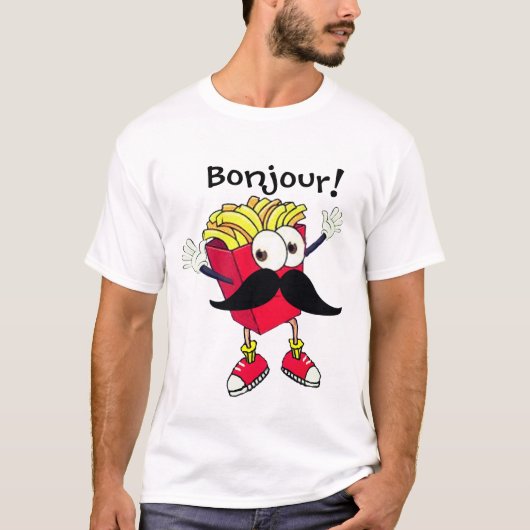 "French Fries", Trending Word Bonjour T-Shirt (Vorderseite)