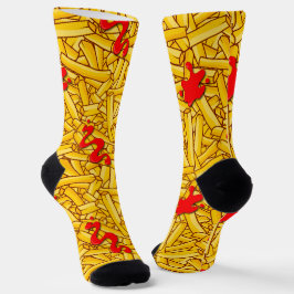 French Fries und Ketchup Novelty Socken