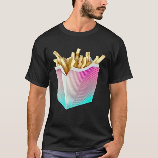 French Fries Vaporwave Retrowave Aesthetic T-Shirt (Vorderseite)