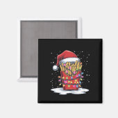 French Fries Weihnachtsbaum Weihnachtsmannmütze Li Magnet (Vorderseite/Rückseite)