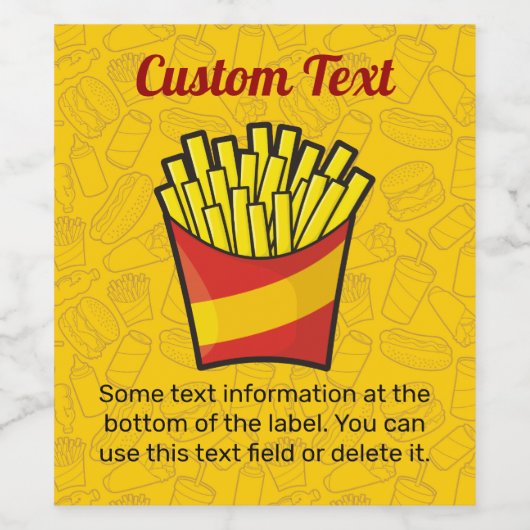 French Fries Weinetikett (Einzelnes Label)