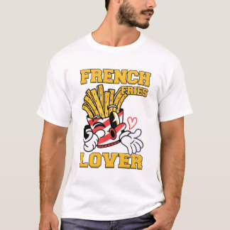 French-Frites-Liebhaber Männer Weiß T-Shirt