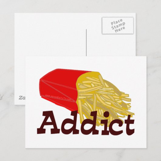 French Fry Addict Postkarte (Vorne/Hinten)