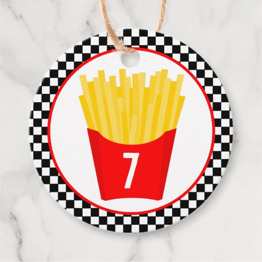 French Fry Birthday Party Geschenkanhänger (Vorderseite)