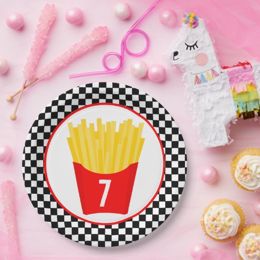 French Fry Birthday Party Pappteller (Party)