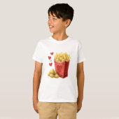 French fry carton with heart-shaped potatoes T-Shirt (Vorne ganz)