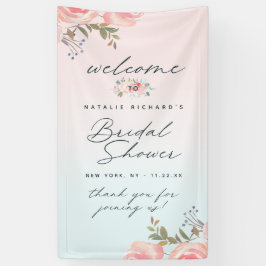 French Garden Peony Brautparty Empfang Banner