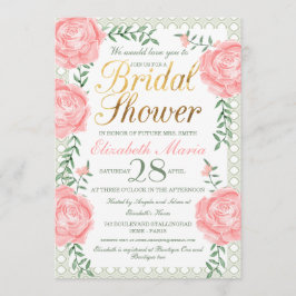 French Garden Rose Bridal Dusche Einladung