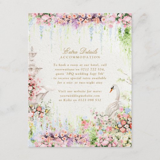 French Garden Wedding Accommodation Enclosure Card Begleitkarte (Vorderseite)