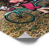 French Girl & Niedlich Puppy Paris Eiffel Tower Po Poster (Ecke)