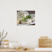 French goat cheese - chevre - with herbs on a poster (Küche)